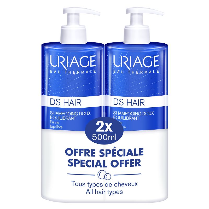 Uriage Soft Balancing Shampoo Lenitivo e Purificante 2 X 500 Ml - Shampoo per capelli secchi e sfibrati - 984519102 - Uriage ...