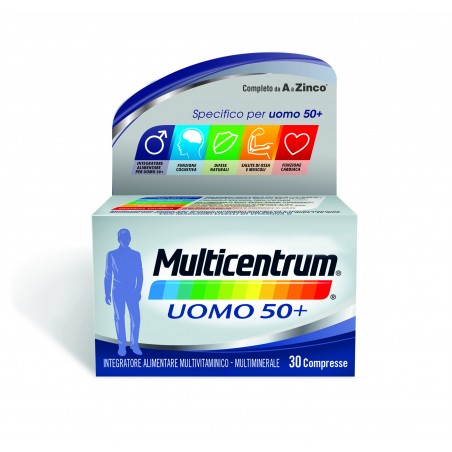 Multicentrum Uomo 50+ Integratore Multivitaminico 30 Compresse Multicentrum - 1 Multicentrum Uomo 50+ Integratore Multivitaminico 30 Compresse Multicentrum - 1
