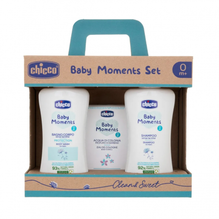 Chicco Baby Moments Set Bagnoschiuma 200 Ml + Shampoo 200 Ml + Acqua di Colonia 100 Ml - Bagnetto - 982447322 - Chicco - € 15,71