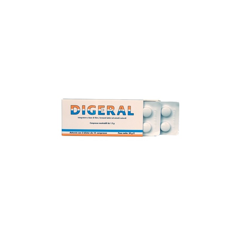 Leader Natural Pharma Digeral 20 Compresse - Integratori per apparato digerente - 904903251 - Leader Natural Pharma - € 11,32