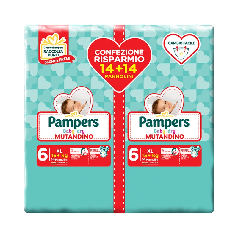 Fater Pampers Baby Dry Pannolino A Mutandina Duo Dwct Xl 28 Pezzi - Pannolini - 978262020 - Fater - € 10,44