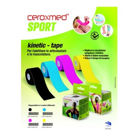Nova Argentia Ind. Farm Ceroxmed Sport Kinetic Tape Blu 1 Pezzo Ceroxmed - 1 Nova Argentia Ind. Farm Ceroxmed Sport Kinetic Tape Blu 1 Pezzo Ceroxmed - 1