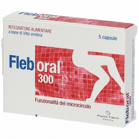 Fleboral 300 Integratore Per Microcircolo 5 Capsule - Integratori - 900354376 - Pierre Fabre Pharma - € 11,39
