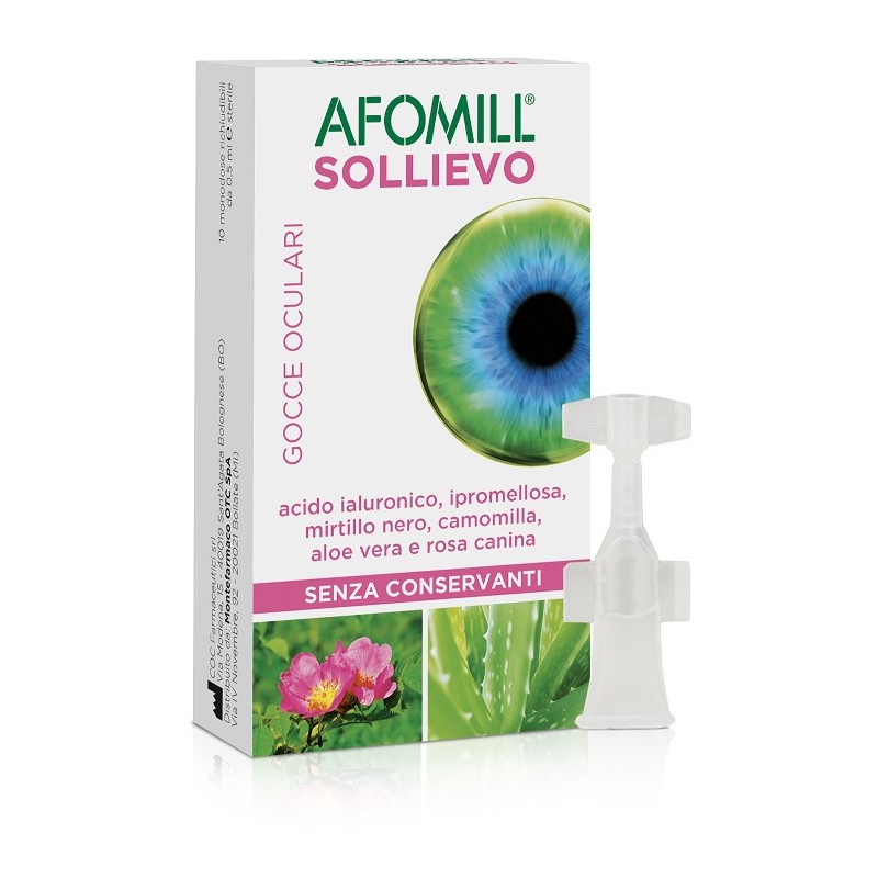 Afomill Sollievo Gocce Oculari Occhi 10 Fiale Da 0,5 Ml - Gocce oculari - 943179147 - Afomill - € 7,53
