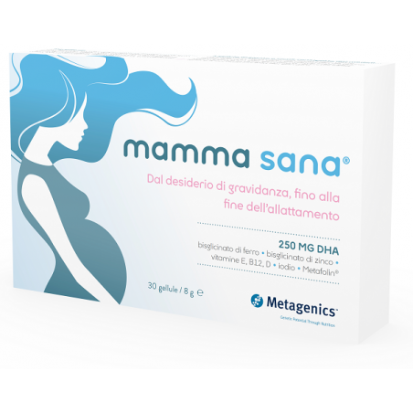 Mamma Sana Integratore per Gravidanza 30 Capsule - Integratori prenatali e postnatali - 925875736 - Metagenics - € 15,84