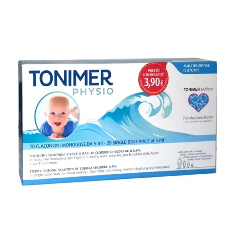 Tonimer Physio Soluzione Isotonica Igiene Nasale e la Cura delle Vie Respiratorie 20 Flaconcini - Soluzioni Isotoniche - 9831...
