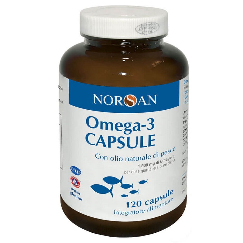 Norsan Omega 3 Con Olio Naturale di Pesce 120 Capsule - Integratori di Omega-3 - 976294393 - San Omega Gmbh - € 23,56