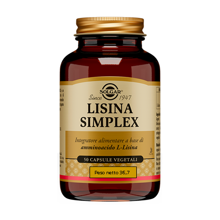 Solgar Multinutrient Lisina Simplex 50 Capsule Vegetali - Vitamine e sali minerali - 940405905 - Solgar - € 18,24