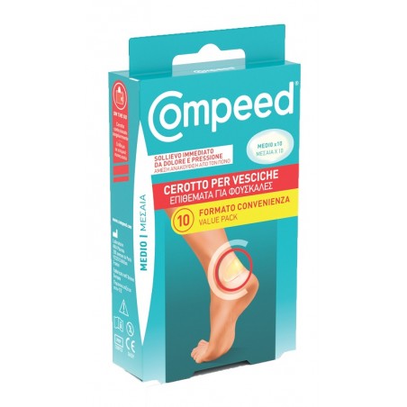 Hra Pharma Italia Cerotti Compeed Per Vesciche Medio 10 Pezzi Carton - Prodotti per la callosità, verruche e vesciche - 98377...