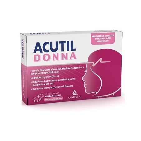 Acutil Donna Integratore Per Le Funzioni Cognitive 20 Compresse Acutil - 1 Acutil Donna Integratore Per Le Funzioni Cognitive 20 Compresse Acutil - 1