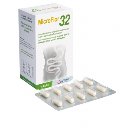 Cemon Microflor 32 60 Capsule 366 Mg No Frigo - Integratori di fermenti lattici - 984629271 - Cemon - € 19,10