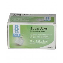 Accu-Fine Ago per Penna da Insulina Gauge 31 X 8mm 100 Pezzi - Sanitaria - 941617538 - Accu chek - € 24,09