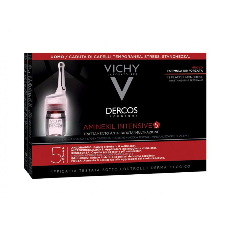 Vichy Dercos Aminexil Intensive 5 - 21 Fiale Anticaduta Uomo - Fiale anticaduta capelli - 971070685 - Vichy - € 61,73