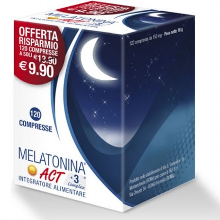 Act Melatonina 1mg +3 Complex Per Favorire il Sonno 120 Compresse - Integratori per dormire - 924451899 - Linea Act - € 6,03