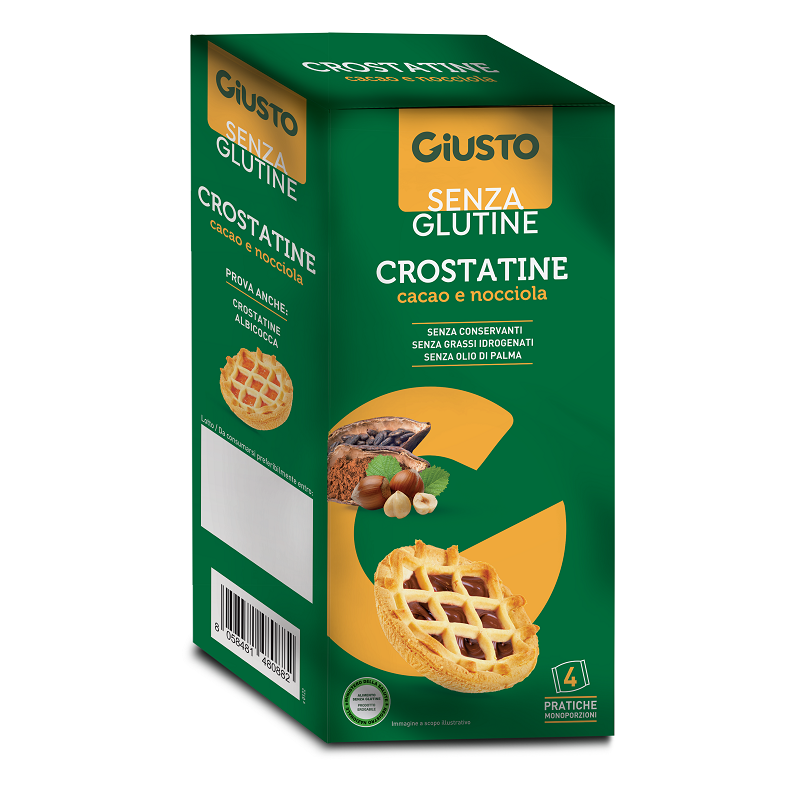 Farmafood Giusto Senza Glutine Crostatina Cacao Nocciole 4 Pezzi Da 45 G - Home - 984807519 - Giusto - € 4,99