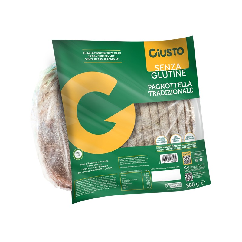 Farmafood Giusto Senza Glutine Pagnottella 300 G - Rimedi vari - 984897177 - Giusto - € 5,77