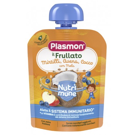 Plasmon Nutri-mune Mirtillo/avena/cocco Con Mela 85 G - Alimentazione e integratori - 984907244 - Plasmon - € 1,38