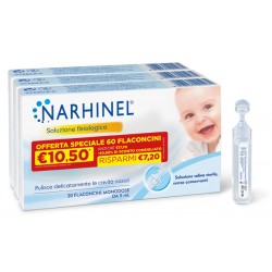 Narhinel Soluzione Fisiologica Isotonica 60 Flaconcini Da 5 Ml - Prodotti per la cura e igiene del naso - 984561860 - Narhine...