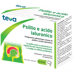 Teva Italia Psillio Acido Ialuronico Teva 20 Buste 104,8 G - Integratori per regolarità intestinale e stitichezza - 927273045...