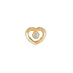 Sanico Orecchini Heart Golden Solitaire Swarovski 9 Mm - Orecchini - 981112550 - Sanico - € 9,90