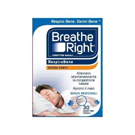 Breathe Right RespiraBeneCerotti Nasali Extra Forti 30 Pezzi - Russare - 982483618 - Breathe Right - € 20,65