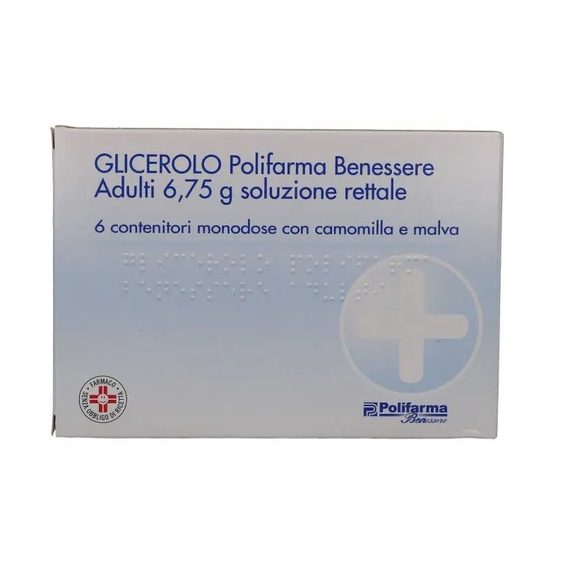Polifarma Benessere Glicerolo Soluzione Rettale 6,75g - 6 Contenitori - Farmaci per stitichezza e lassativi - 030613032 - Pol...