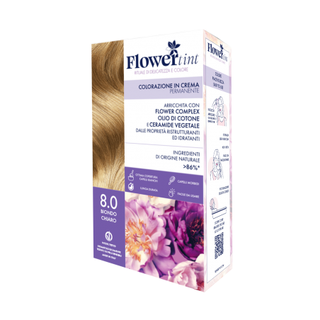 Purobio FlowerTint Colorazione Permanente 8,0 Biondo Chiaro - Tinte e colorazioni per capelli - 940531763 - Flowertint - € 7,99
