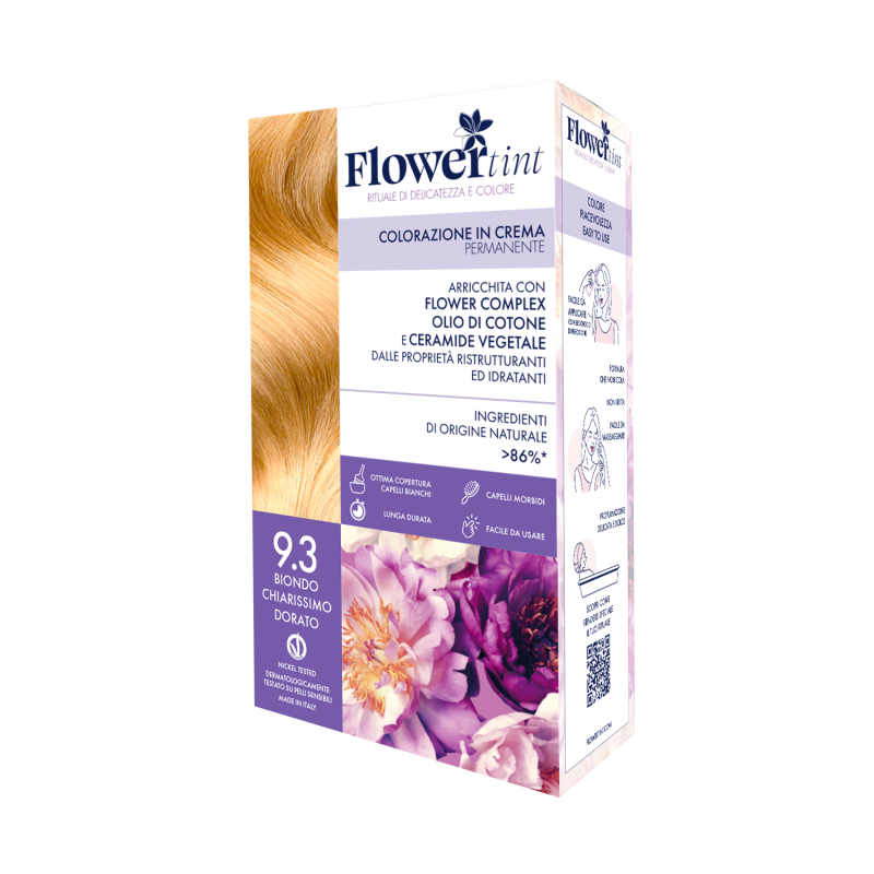 Purobio FlowerTint Colorazione Permanente 9,3 Biondo Chiarissimo Dorato - Tinte e colorazioni per capelli - 940531852 - Flowe...
