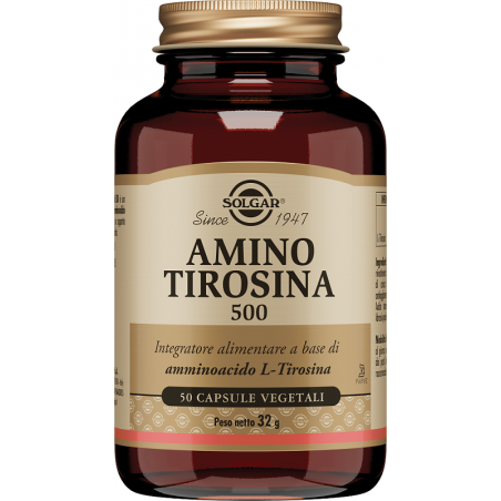 Solgar It. Multinutrient Amino Tirosina 500 50 Capsule Vegetali - Pelle secca - 949922177 - Solgar - € 22,26