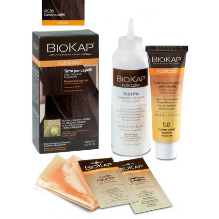 Bios Line Biokap Nutricolor 4,06 New Castano Caffe' Tinta Tubo + Flacone - Tinte e colorazioni per capelli - 935057240 - Biok...