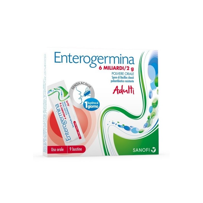 Enterogermina 6 Miliardi 2 G Soluzione Orale 9 Bustine - Fermenti lattici - 013046115 - Enterogermina - € 13,51