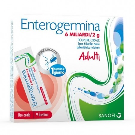Enterogermina 6 Miliardi 2 G Soluzione Orale 9 Bustine - Fermenti lattici - 013046115 - Enterogermina - € 13,51