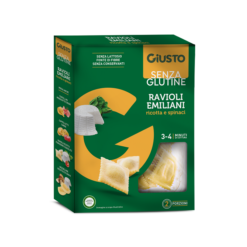 Farmafood Giusto Senza Glutine Ravioli Ricotta E Spinaci 250 G - Alimenti speciali - 984649184 - Giusto - € 5,14