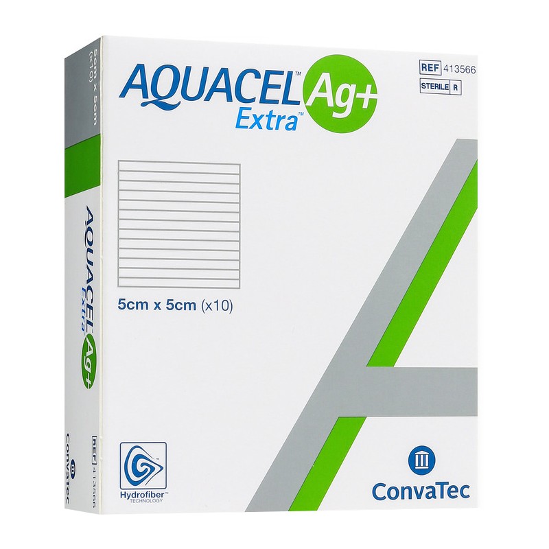 Aquacel Ag+ Extra Medicazione In Hydrofiber E Ioni Argento 5x5cm 10 Pezzi - Medicazioni - 925336416 - Aquacel - € 39,31