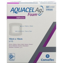 Aquacel Ag Foam Adesivo Medicazioni in Schiuma di Poliuretano 10x10 cm 10 Pezzi - Medicazioni - 924721929 - Aquacel - € 89,89