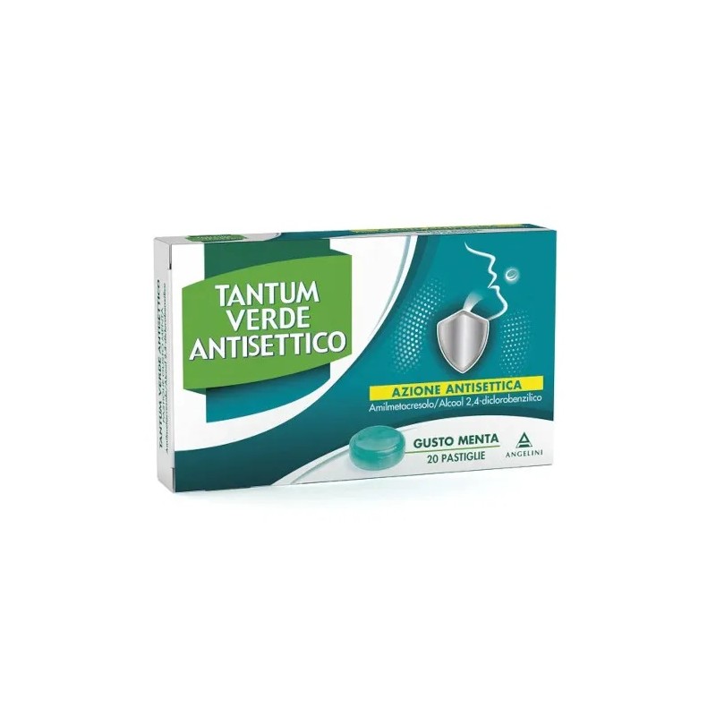 Tantum Verde Antisettico Per Mal di Gola 20 Pastiglie Gusto Menta - Farmaci per mal di gola - 048639064 - Tantum Verde - € 5,24