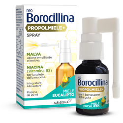 Alfasigma Neoborocillina Propolmiele+ Spray Miele Eucalipto 20 Ml - Prodotti fitoterapici per raffreddore, tosse e mal di gol...