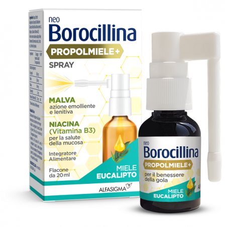 Alfasigma Neoborocillina Propolmiele+ Spray Miele Eucalipto 20 Ml Neoborocillina - 1 Alfasigma Neoborocillina Propolmiele+ Spray Miele Eucalipto 20 Ml Neoborocillina - 1