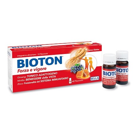 Sella Bioton Ginseng Forza Vig 14 Flaconcini - Integratori per concentrazione e memoria - 972282798 - Sella - € 12,29