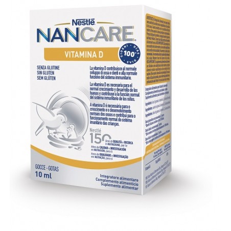 Nestlè Nancare Vitamina D Gocce Per Bambini e Lattanti 10 Ml - Integratori per difese immunitarie - 948015449 - Nestle' Itali...