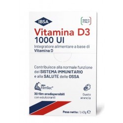 Ibsa Vitamina D3 Ibsa 1000 UI 30 Film Orodispersibili - Integratori per difese immunitarie - 984845925 - Ibsa - € 12,90