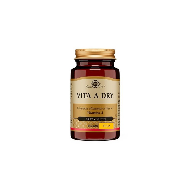 Solgar It. Multinutrient Vita A Dry 100 Tavolette - Integratori per difese immunitarie - 948011820 - Solgar - € 21,78