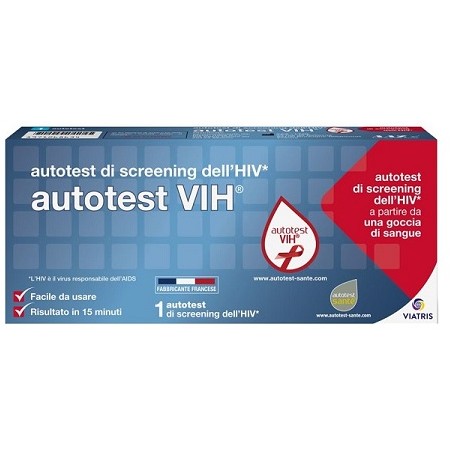 Mylan Italia Autotest Vih Screening Dell'hiv Contiene 1 Autotest + Soluzione + Bisturi + Cerotto + Garza + Salvietta Disinfet...