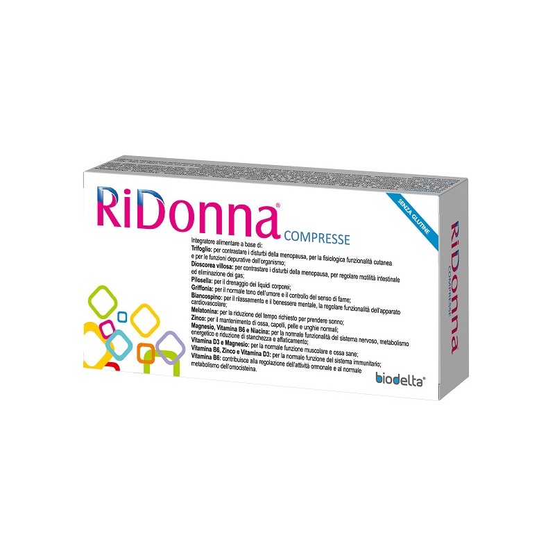 Biodelta Ridonna 30 Compresse - Integratori per ciclo mestruale e menopausa - 940334915 - Biodelta - € 19,15