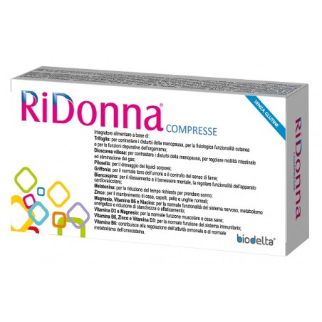Biodelta Ridonna 30 Compresse - Integratori per ciclo mestruale e menopausa - 940334915 - Biodelta - € 19,08