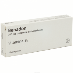 Benadon 300 mg Vitamina B6 - 10 Compresse - Vitamine e sali minerali - 044383014 - Medifarm - € 8,88