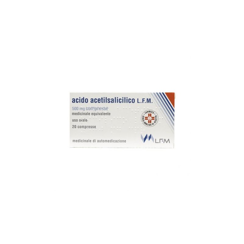LFM Acido Acetilsalicilico 500 Mg Febbre e Influenza 20 Compresse - Farmaci per otite e mal d'orecchio - 030175020 - Lab. Far...
