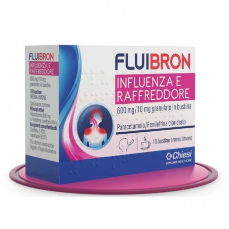 Chiesi Fluibron Influenza E Raffreddore 600 Mg/10 Mg - 10 Bustine - Farmaci per febbre (antipiretici) - 048168013 - Chiesi It...