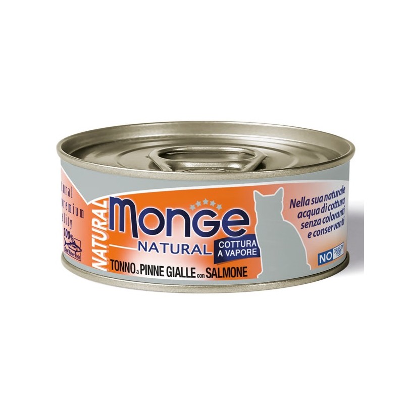 Monge & C. Monge Natural Quality Gatto Monge Natural Tonno Del Pacifico Con Salmone 80 G - Prodotti per gatti - 971621634 - M...