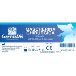 Gammadis Farmaceutici Mascherina Chirurgica 3 Pezzi - Altro - 900033717 - Gammadis Farmaceutici - € 1,50